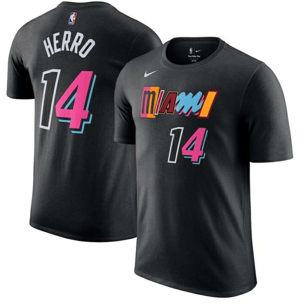 Tyler Herro #14 Miami Heat Nike City Edition Black T Shirt Dri Fit Size Small S